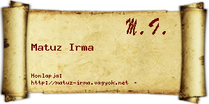 Matuz Irma névjegykártya
