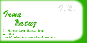 irma matuz business card